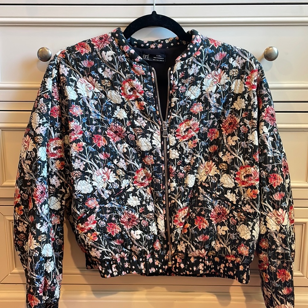 Floral Zara bomber jacket, worn once